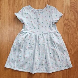 Cat & Jack Turquoise and Multicolor Heart Cotton Dress